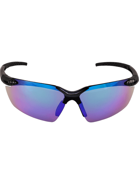 Bullhead Safety BH1159 Mojarra Copper with Blue Mirror Lens, Shiny Black Frame Safety Glasses