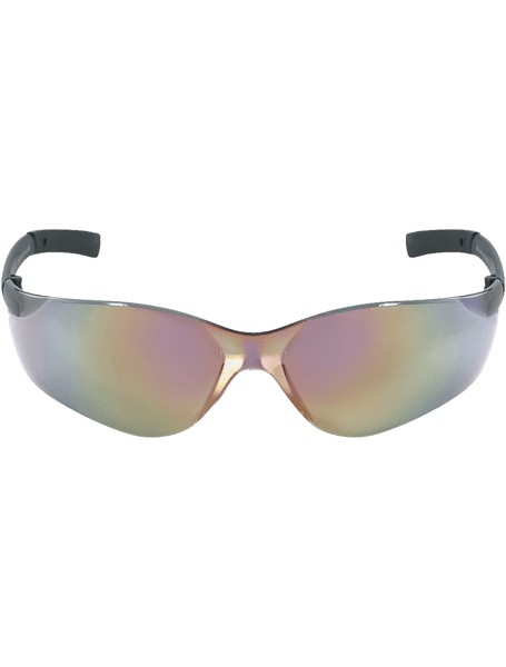 Bullhead Safety BH5410 Pavon Rainbow Mirror Lens, Frosted Black Frame Safety Glasses