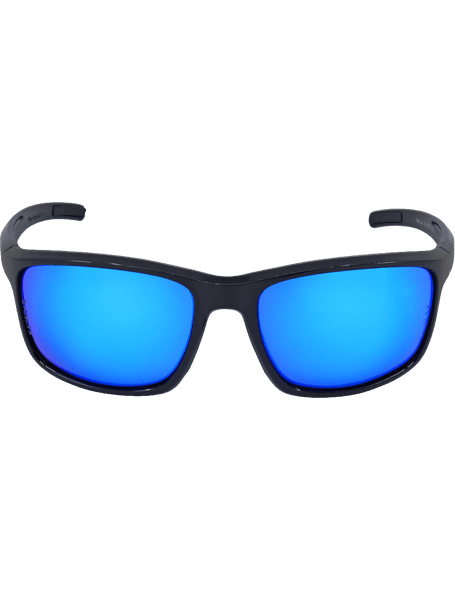 Bullhead Safety BH2759PFT Pompano Blue Mirror Performance Fog Technology Lens, Shiny Black Frame Safety Glasses