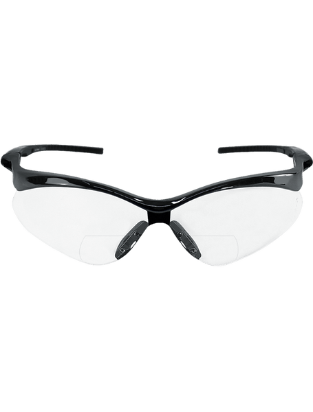 Bullhead Safety BH225115PFT Spearfish Clear Performance Fog Technology 1.5 Diopter Bifocal Reader Style Lens, Shiny Black Frame Safety Glasses