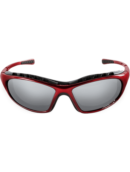 Bullhead Safety BH13147AF Steelhead Silver Mirror Anti-Fog Lens, Shiny Red Frame Safety Glasses