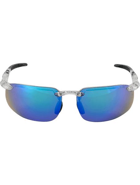 Bullhead Safety BH10116AF Swordfish Green Mirror Anti-Fog Lens, Crystal Clear Frame Safety Glasses