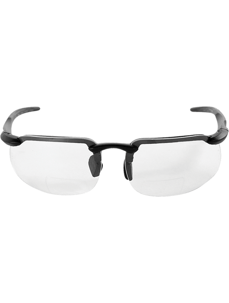 Bullhead Safety BH106125 Swordfish Clear 2.5 Diopter Bifocal Reader Style Lens, Matte Black Frame Safety Glasses