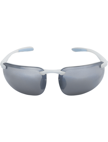 Bullhead Safety BH25187 SwordfishX Silver Mirror Lens, Shiny White Frame Safety Glasses
