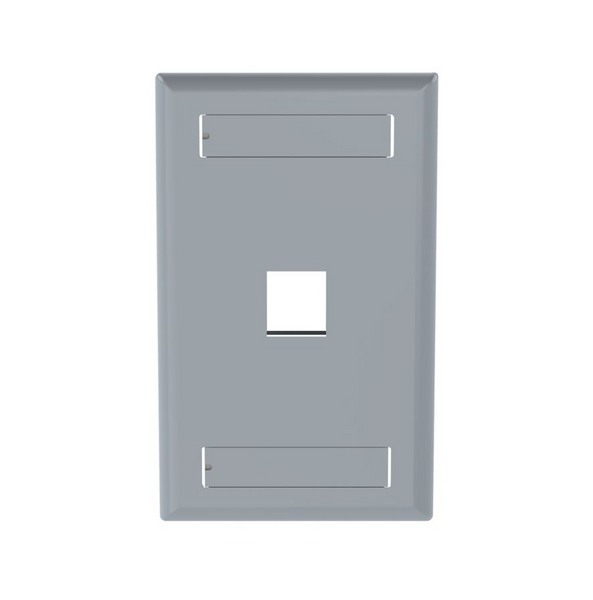 Panduit NK1FIGY Netkey 1 Port International Gray Faceplate with Label