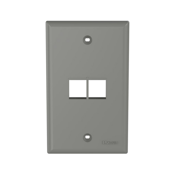 Panduit NK2FNIG Netkey 2 Port International Gray Faceplate with Label
