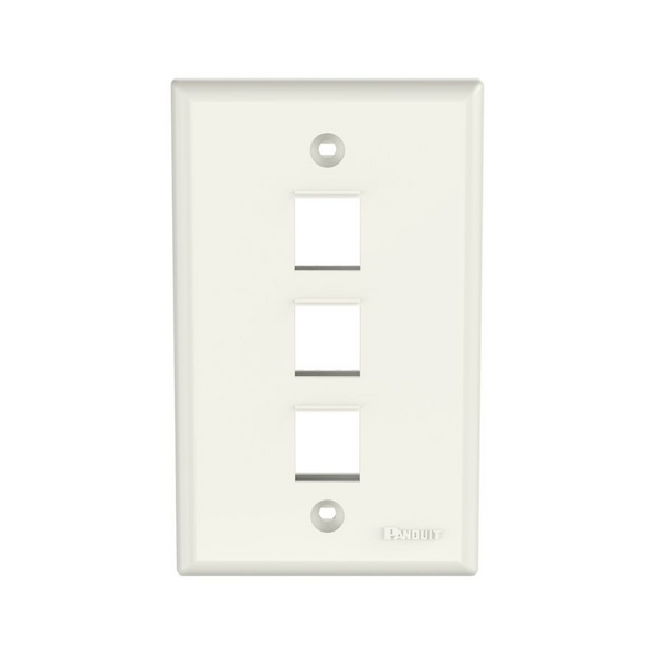 Panduit NK3FNIW Netkey 3 Port Off-White Faceplate