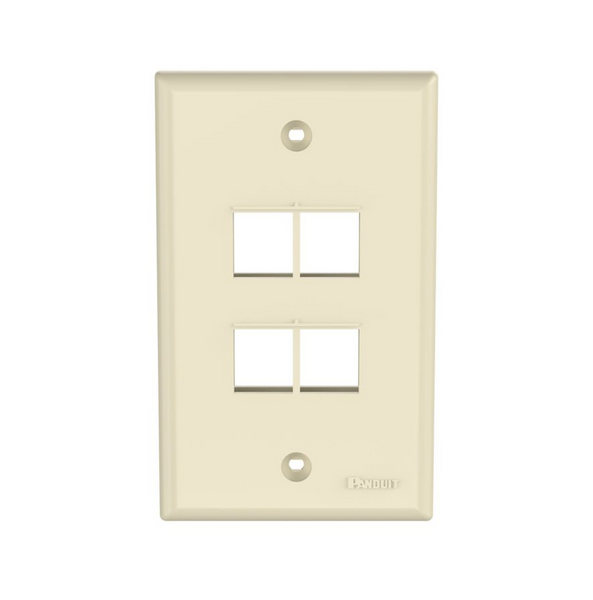 Panduit NK4FNEI Netkey 4 Port Electric Ivory Faceplate