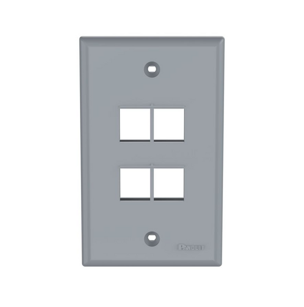 Panduit NK4FNIG Netkey 4 Port International Gray Faceplate