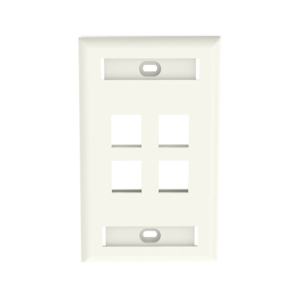 Panduit NK4FIWY Netkey 4 Port Off-White Faceplate with Label
