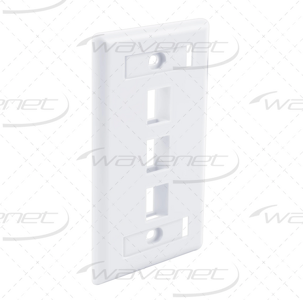 WaveNet 3-Port White Keystone Plate with Labeling, 25 Pack