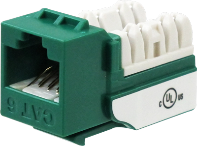 Wavenet Cat6 Green Keystone Jack, 25 Pack