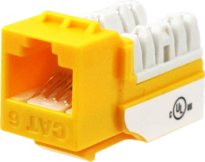 Wavenet Cat6 Yellow Keystone Jack, 25 Pack