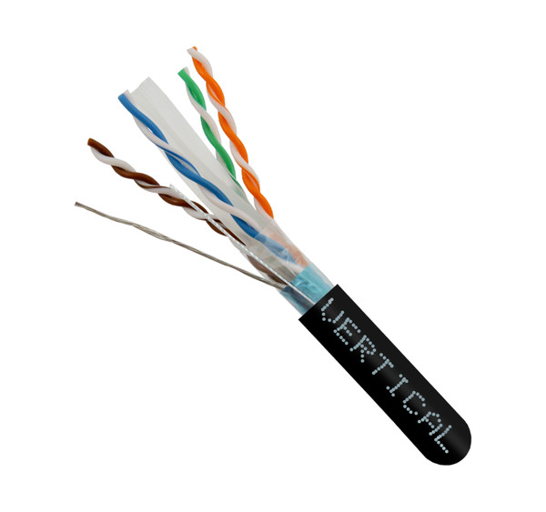 Vertical Cable 064-700/A/S/BK Cat6A Shielded 1000Ft Black Wooden Spool