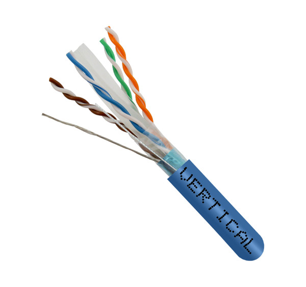 Vertical Cable 064-701/A/S/BL Cat6A Shielded 1000Ft Blue Wooden Spool
