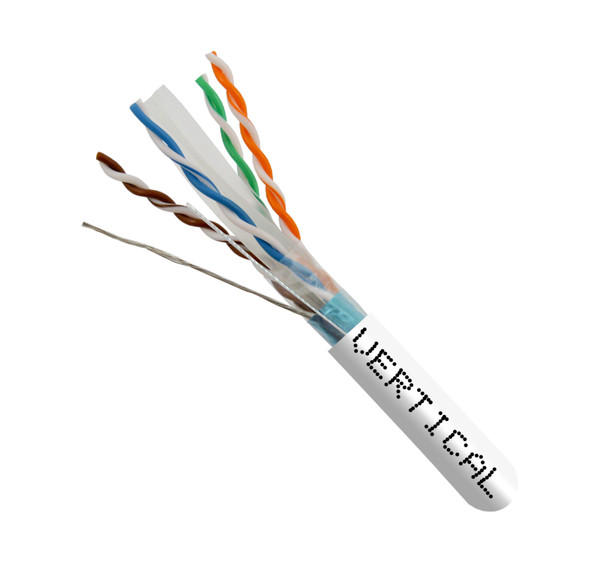Vertical Cable 064-708/A/S/WH Cat6A Shielded 1000Ft White Wooden Spool