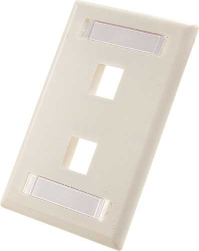 Vertical Cable 305-311ID/2P/WH 2-Port White Wall Plate with ID Window