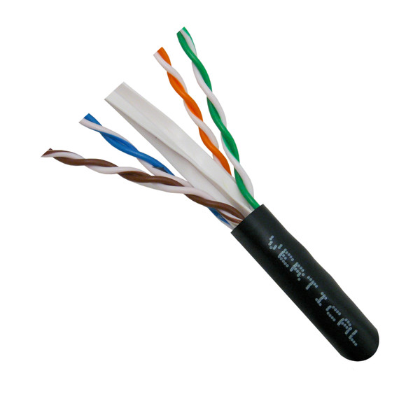 Vertical Cable 1000Ft Cat6 Black Outdoor Wire