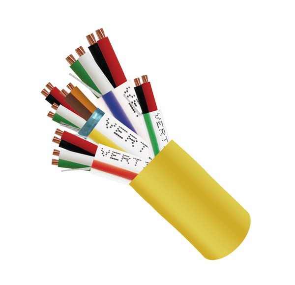 Vertical Cable 22/3P Shielded + 18/4 + 22/4 + 22/2 Plenum Yellow 1000Ft Spool Access Control Cable