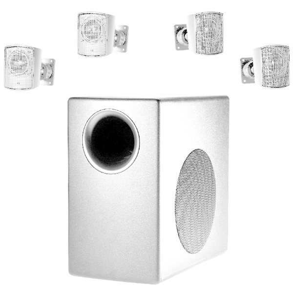 JBL C50PACK-WH Packaged Surface-Mount Subwoofer-Satellite Loudspeaker System