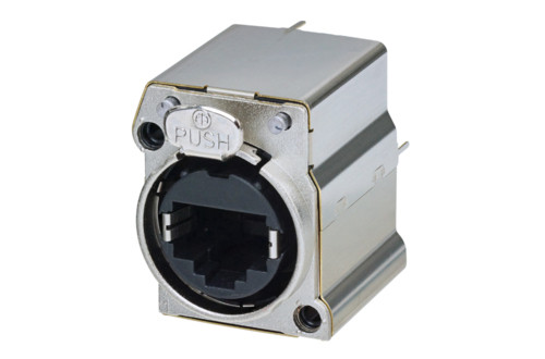 Neutrik NE8FBV-C5-LED1-S Vertical PCB Mount RJ45 Receptacle