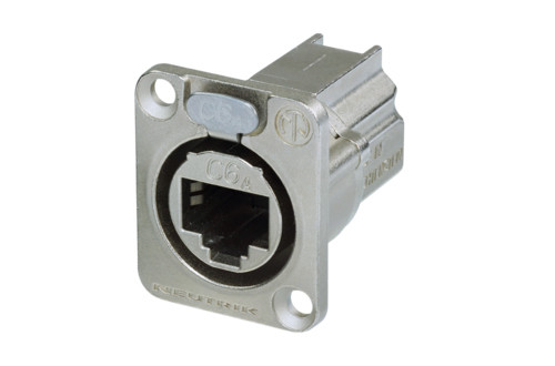 Neutrik NE8FDX-P6 D-Shape Cat6A Panel Connector