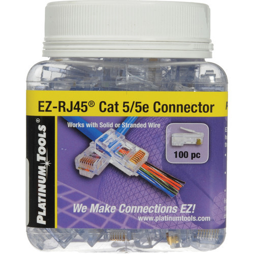 Platinum Tools 202003J EZ-RJ45 Cat5e Connector, Jar of 100