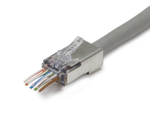 Platinum Tools 100024C ezEX44 Internal Ground RJ45 Shielded Connectors, Clamshell Pack of 25