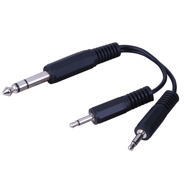 Vanco 110522 1/4_ Stereo Plug to 2-3.5mm Mono Plugs _Y_ Adapter