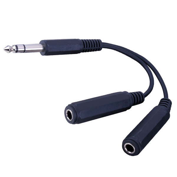 Vanco AC3T 1/4" Mono Plug to 2-1/4" Mono Jacks "Y" Adapter
