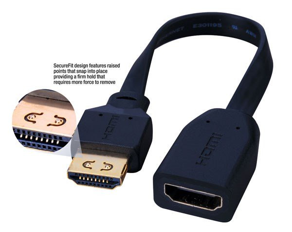 Vanco SFHDA1 1ft. Secure Fit Super Flex HDMI Adapter