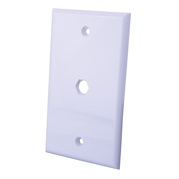 Vanco 120040 Coax Cable Feed-Thru White Wall Plate