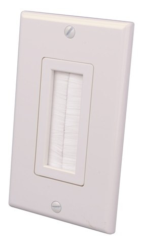 Vanco 120815X Decor Style Brush Bulk Single Almond Cable Wall Plate