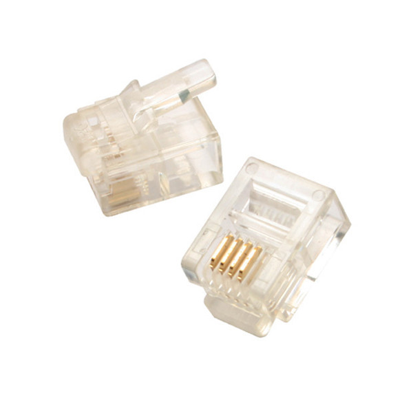Pro'sKit 764-RX50 6P4C Round Cable Solid Wire Modular Plug, 1000 Pack