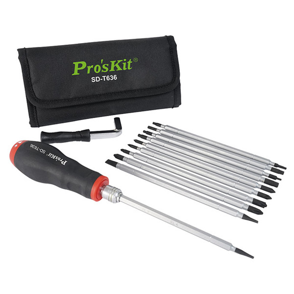Pro'sKit SD-T636 12-Piece Torque Screwdriver Set