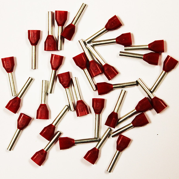 Eclipse 701-143 Red AWG 16x2 Twin 12mm Barrel Wire Ferrule, 500 Pack