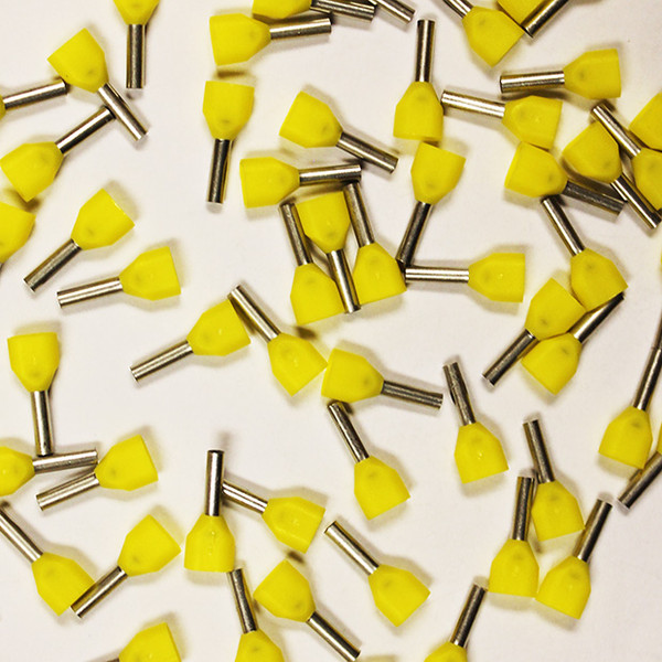 Eclipse 701-015 Yellow AWG 18x2 Twin 8mm Barrel Wire Ferrule, 500 Pack
