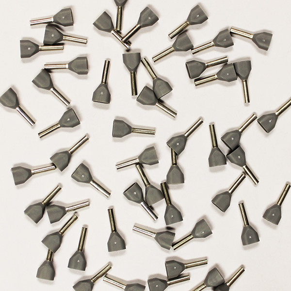 Eclipse 701-089 Gray AWG 18x2 Twin 8mm Barrel Wire Ferrule, 500 Pack
