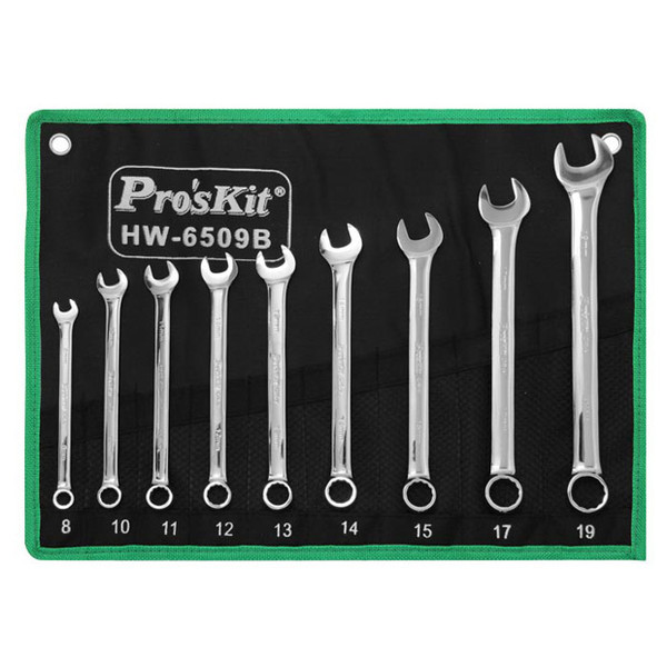 Pro'sKit HW-6509B 9-Piece Metric Combination Wrench Set