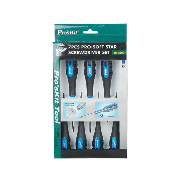 Pro'sKit 902-097 7-Piece Security Torx Screwdriver Set