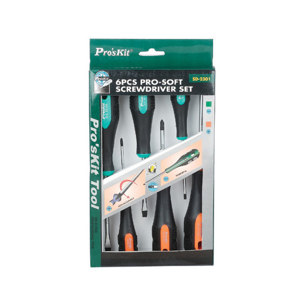 Pro'sKit 902-096 6-Piece Pro-Soft Screwdriver Set