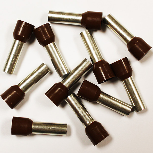 Eclipse 701-043 Brown AWG 4 22mm Barrel Wire Ferrule, 50 Pack