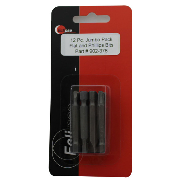 Eclipse 902-378 12-Piece Jumbo Pack Assorted Flat & Phillips 1-15/16" Power Bit Set