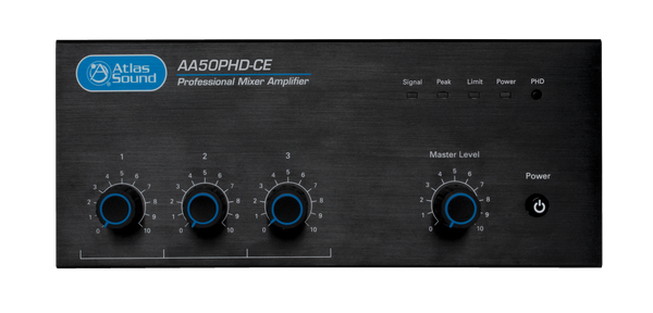 Atlas AA50PHD-CE CE Listed, 4-Input, 50-Watt Mixer Amplifier