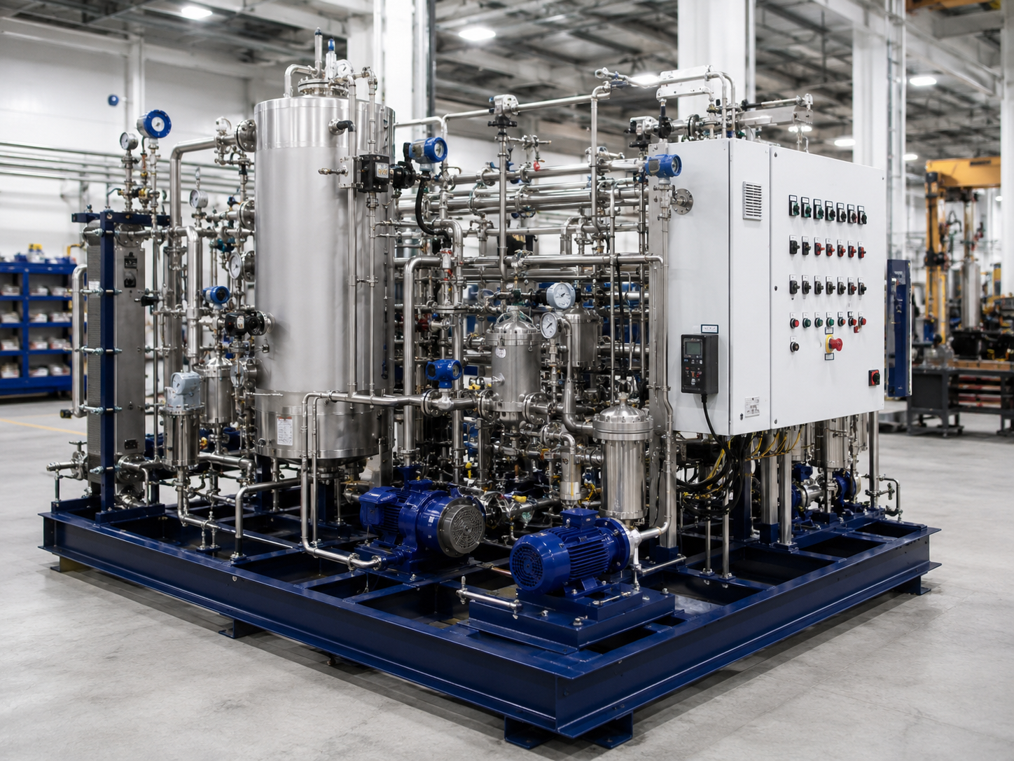 Industrial process skid and packaged equipment system