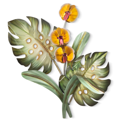Orchid Spray Metal Wall Sculpture - CO177