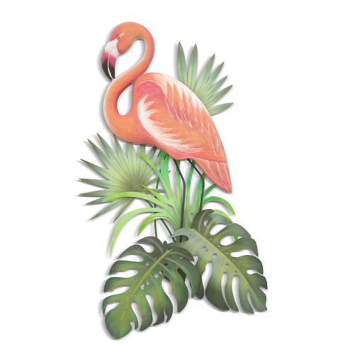 Flamingo in Tropical Foliage Wall Art