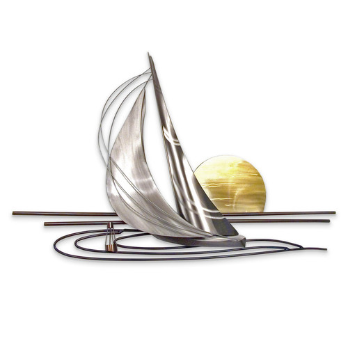 Sailboat at Sunset Metal Wall Art MM118