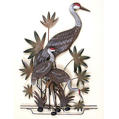 Sandhill Crane Family Wall Sculpture