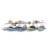 Royal Harbor View with Five Boats Under a Falling Sun Wall Sculpture - MM208